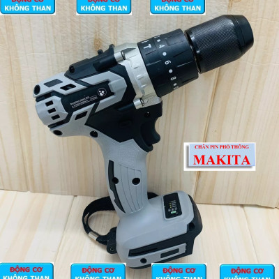 Thân máy khoan pin có búa 13mm, 3 chế độ, Chân pin phổ thông, bảo hành 1 năm