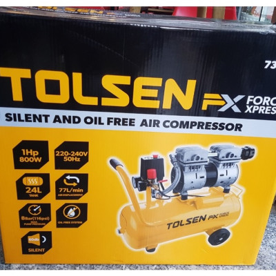MÁY NÉN KHÍ KHÔNG DẦU 24L 800W 1 HP TOLSEN 73134- HÀNG CHÍNH HÃNG