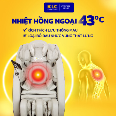 Ghế massage toàn thân KLC KY368 New, Công nghệ hồng ngoại kết hợp con lăn 3D, hệ thống cảm biến quang học