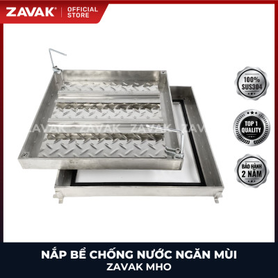Nắp bể ngầm chống nước ngăn mùi inox ZAVAK MHO*-80 / KT 80x80cm, lát gạch 2,5cm/ tải tối đa 450kg