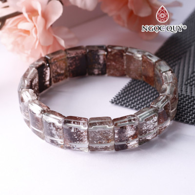 Vòng tay bản đá ưu linh rêu - Ngọc Quý