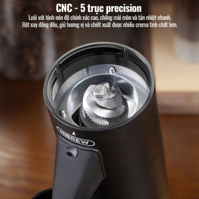 HÀNG CHÍNH HÃNG - Máy xay hạt cà phê chuyên nghiệp Single Dose, tích hợp 36 chế độ xay. Thương hiệu Mỹ cao cấp HiBREW-G5