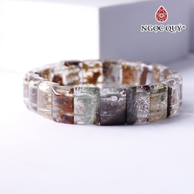 Vòng tay bản đá ưu linh rêu - Ngọc Quý