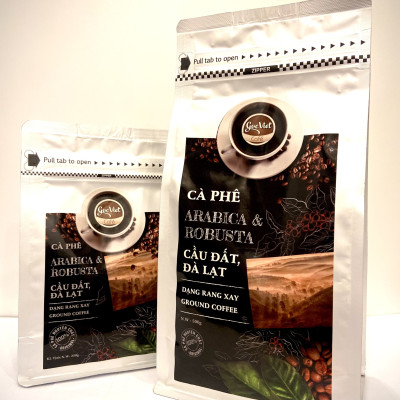 Cà phê Arabica và Robustar cầu đất, đà lạt- 100% cà phê nguyên chất dạng rang xay 500g