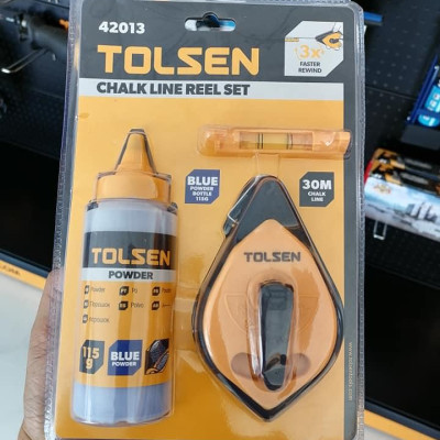 CUỘN DÂY PHẤN 30M CÓ THƯỚC THỦY TOLSEN 42013 - HÀNG CHÍNH HÃNG