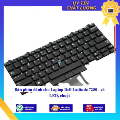 Bàn phím dùng cho Laptop Dell Latitude 7250 - có LED chuột  - Hàng Nhập Khẩu New Seal