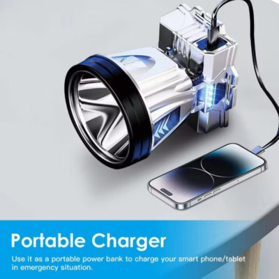 ĐÈN PIN SẠC ĐỘI ĐẦU ĐỘ PIN LÊN SÁNG XUYÊN ĐÊM SOI CUA CÁ ẾCH THUẬN TIỆN CHO MỌI NHÀ