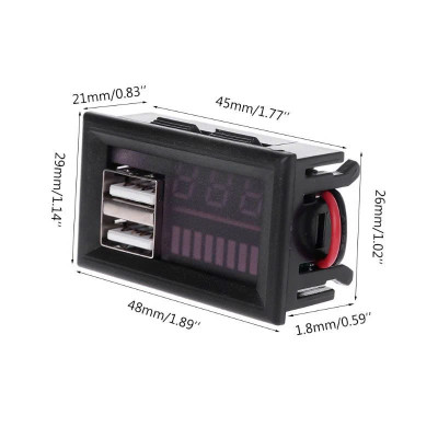 Đồng Hồ Đo Điện Ắc Quy 12V-80V Có Sạc USB - Sản Phẩm Loại Tốt Bền Bỉ, ĐÈN TRANG TRÍ , ĐỒNG HỒ TREO TƯỜNG