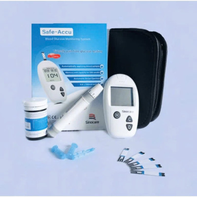 Máy Đo Đường Huyết Tại Nhà Sinocare Kèm 10 Que Thử + 10 Kim Chích – Đo Nhanh, Chính Xác, Dễ Dùng Cho Mọi Người