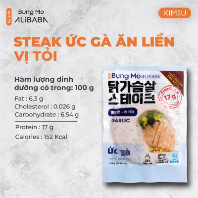 Ức Gà Steak Vị Tỏi Hàn Quốc Ăn Liền Healthy Tăng Cơ Giảm Cân - Gói 130g