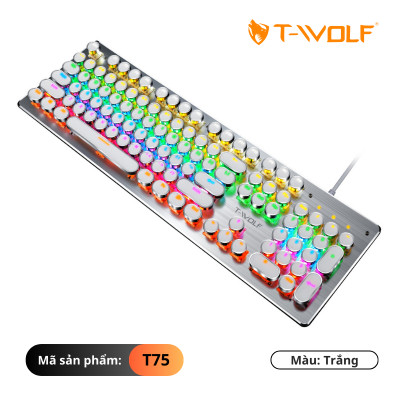 Bàn Phím cơ T-Wolf T75, Blue Switch, USB, LED, 104 Gaming - Hàng chính hãng