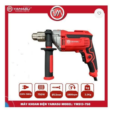 MÁY KHOAN BẮT VÍT BÚA ĐỘNG LỰC   750W 13MM  YMS 13-750  YAMASU - HÀNG CHÍNH HÃNG