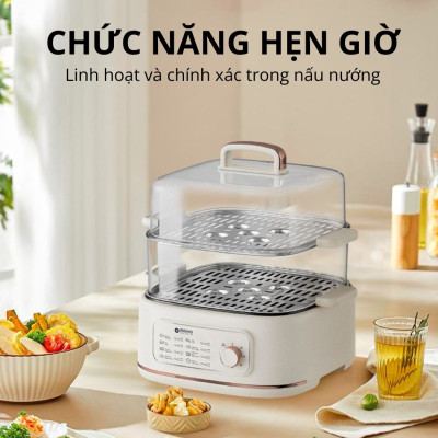 Nồi lẩu hấp thủy nhiệt Mishio MK382 khay hấp inox 304 - Hàng chính hãng