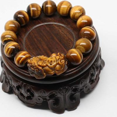 Vòng Đá Mắt Hổ Mix Tỳ Hưu Ngọc Quý Gemstones MH027 14mm
