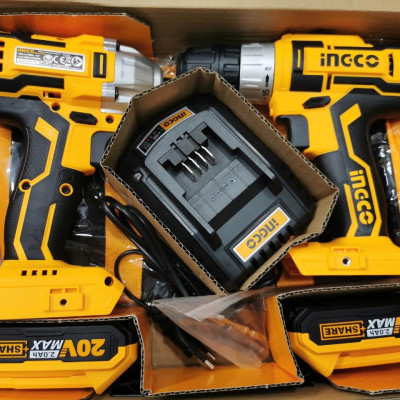 BỘ MÁY KHOAN VÀ MÁY VẶN VÍT 20V 1/4" INGCO CKLI2006- HÀNG CHÍNH HÃNG