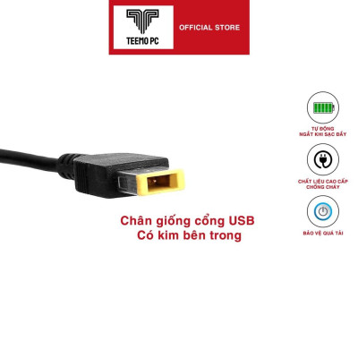 Sạc Tương Thích Cho Laptop Lenovo 20V-6.75A Đầu Usb Kim - Hàng Nhập Khẩu New Seal TEEMO PC TEAC1127