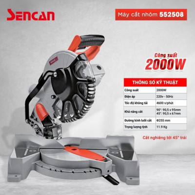 MÁY CẮT NHÔM 2000W 552508 SENCAN - HÀNG CHÍNH HÃNG