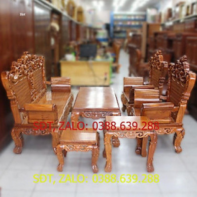 Bộ bàn ghế hoàng gia gỗ gõ đỏ