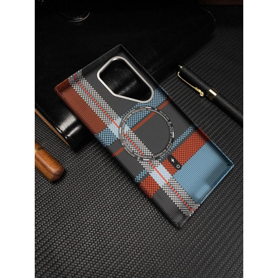 Ốp Lưng Từ Tính Cho Samsung Galaxy S25 Ultra / S24 Ultra & S23 Ultra Họa Tiết Thổ Cẩm , Carbon Fiber