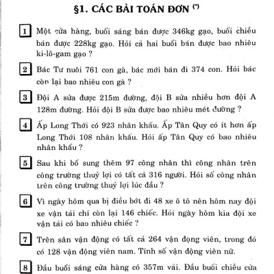Các Bài Toán Đố Lớp 4