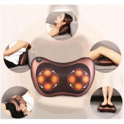 Gối Massage Hồng Ngoại 8 Bi Đảo Chiều -Massage Cổ, Vai, Gáy , Kèm Tẩu Sạc Trên Xe Hơi Vô Cùng Tiện Lợi