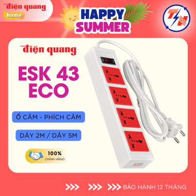 Ổ cắm Điện Quang ECO ĐQ ESK 43ECO (4 lỗ 3 chấu) - Hàng chính hãng