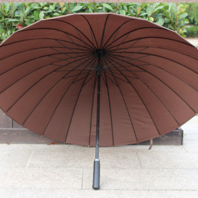 Ô đi mưa cán dài cỡ lớn dù đi mưa cao cấp 24 nan siêu chắc chắn màu nâu