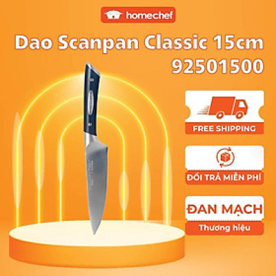 Dao thái thịt, dao thái rau củ quả đa năng Scanpan Classic 15cm 92501500, thép không gỉ cao cấp