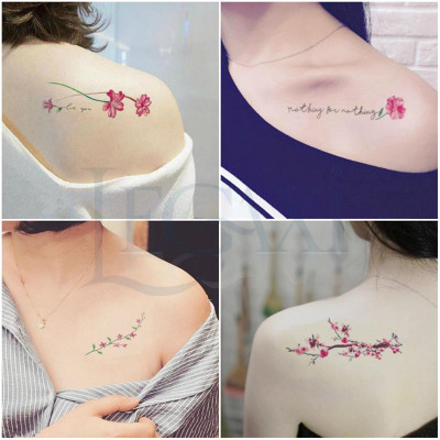 301 hình xăm dán Tatoo nữ tính hoạ tiết mèo bướm hoa lá