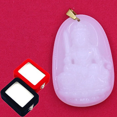 Mặt Phật Văn Thù Bồ Tát trắng 4.3cm kèm hộp nhung