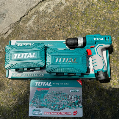 BỘ COMBO GỒM MÁY KHOAN PIN TIDLI12201 12V,45 TUA VÍT,16 MŨI KHOAN (2 pin 12V + 1 sạc) TOTAL TOSLI23022 - HÀNG CHÍNH HÃNG