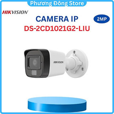 Camera IP HIKVISION thân trụ DS-2CD1021G2-LIU phân giải 2MP, Tích hợp Microm  lên đến 20m, chống bụi nước ,.-Hàng chính hãng
