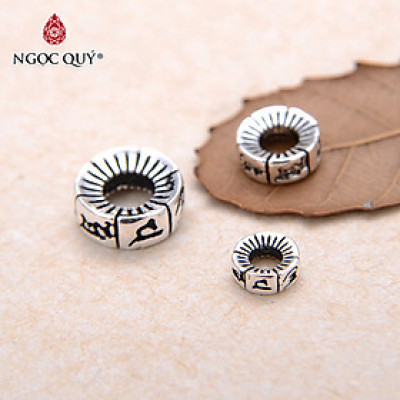 Combo 5 cái charm bạc chặn hạt lục tự minh chú - Ngọc Quý Gemstones