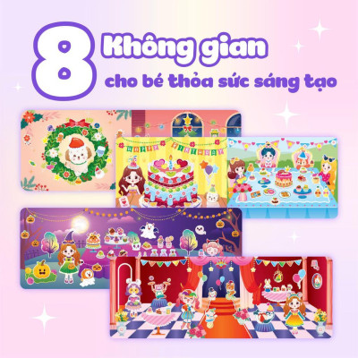 Sách - Công Chúa Cherry - Bữa Tiệc Ngọt Ngào - Sách Bóc Dán Sticker Cho Bé Gái - Megabook