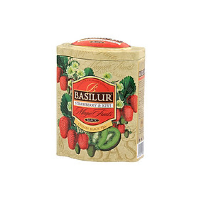 Trà đen Ceylon Basilur cao cấp vị Dâu tây & Kiwi - 100g (Hộp thiếc)