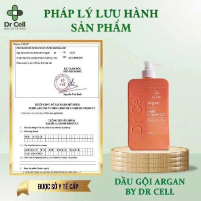 Dầu Gội Đầu Argan Dr Cell 400ml làm sạch da đầu nuôi dưỡng tóc phục hồi tóc hư tổn - Hàng Chính Hãng