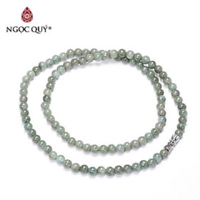 Chuỗi cổ đá cẩm thạch nước ngọc hạt 5mm mệnh hỏa, mộc - Ngọc Quý Gemstones