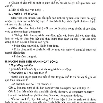 	Hướng Dẫn Thực Hiện Hoạt Động Giáo Dục Ngoài Giờ Lên Lớp - Lớp 8 (Dùng Chung Các Bộ SGK Hiện Hành) _HA