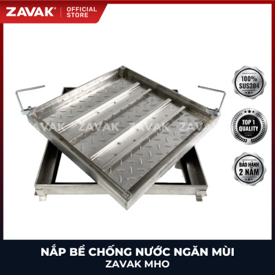 Nắp bể ngầm chống nước ngăn mùi inox ZAVAK MHO*-70 / KT 70x70cm, lát gạch 2,5cm/ tải 0.51 tấn