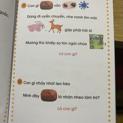 Câu đố tư duy hình ảnh cho bé tập nói tập đọc