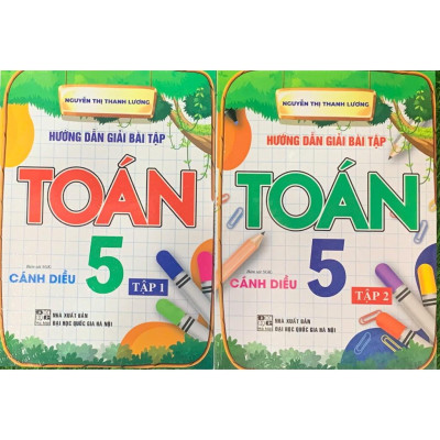 Combo hướng dẫn giải bài tập toán 5 tập 1 + 2 (bám sát sgk cánh diều) (HA-MK)