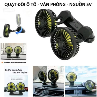BỘ QUẠT ĐÔI 3 CẤP ĐỘ GIÓ SIÊU MÁT LẠNH XOAY 360