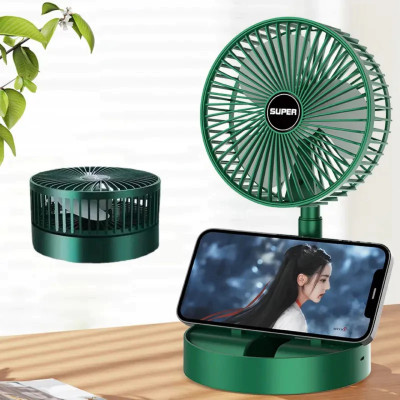 Quạt Tích Điện Để Bàn Mini Gấp Gọn - Xoay 360 Độ, 3 Tốc Độ, Pin Dung Lượng Lớn