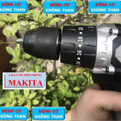 Thân máy khoan pin có búa 13mm, 3 chế độ, Chân pin phổ thông, bảo hành 1 năm