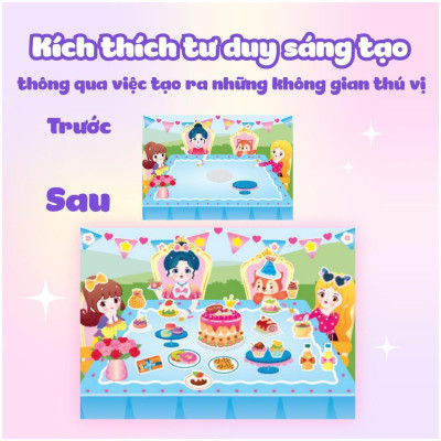Sách - Công Chúa Cherry - Bữa Tiệc Ngọt Ngào - Sách Bóc Dán Sticker Cho Bé Gái - Megabook