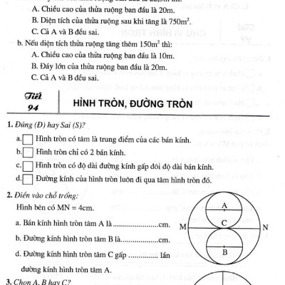 Bài Tập Trắc Nghiệm Hay Và Khó Toán 5 - Tập 2