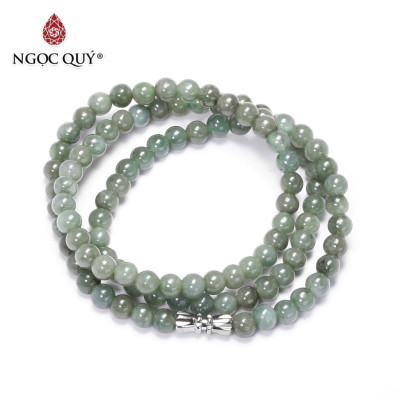 Chuỗi cổ đá cẩm thạch nước ngọc hạt 5mm mệnh hỏa, mộc - Ngọc Quý Gemstones