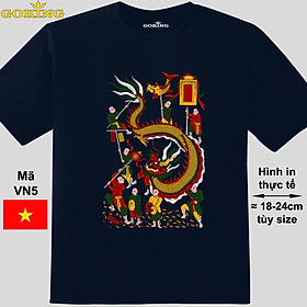 Múa rồng, mã VN5. Áo thun tranh Đông Hồ siêu đẹp cho cả gia đình. Form unisex cho nam nữ, trẻ em, bé trai gái. Quà tặng ý nghĩa cho bố mẹ, con cái, bạn bè, doanh nghiệp, hội nhóm