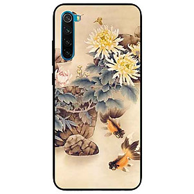 Ốp lưng in cho Xiaomi Redmi Note 8 Mẫu Hoa Và Cá Cam