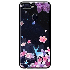 Ốp in cho Oppo A5s Hoa Hươu Nền Đen - Hàng chính hãng